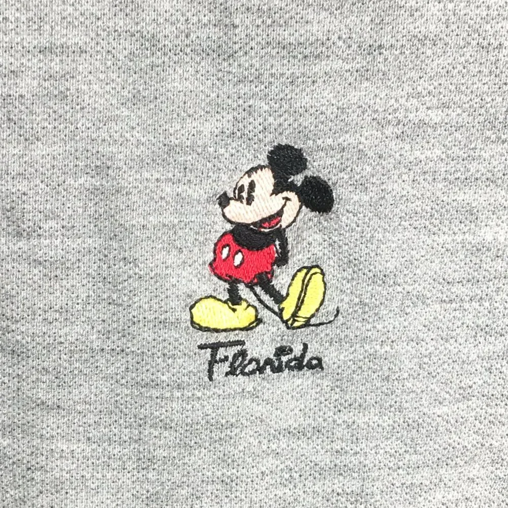 Disney Men's X-Large Gray Polo Short Sleeve Shirt Embroidered Mickey Mouse - Picture 8 of 8